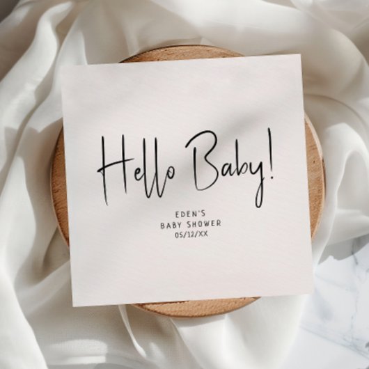 Hallo Eenvoudig modern neutraal Baby shower servet