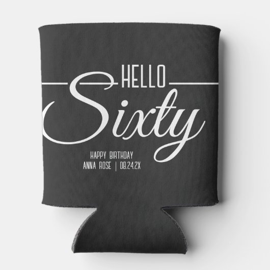 Hallo Eenvoudig zwart en wit Blikjeskoeler (Achterkant)