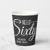 Hallo Eenvoudig zwart en wit Papieren Bekers (Achterkant)