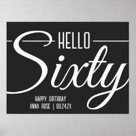 Hallo Eenvoudig zwart en wit Poster