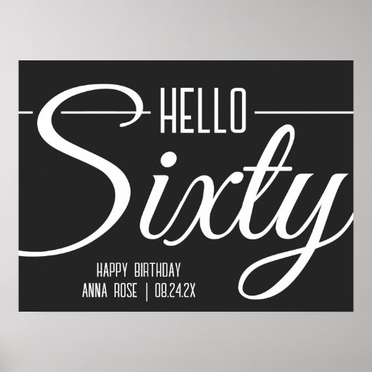 Hallo Eenvoudig zwart en wit Poster (Voorkant)