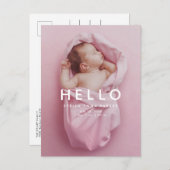 hallo Eenvoudige aankondiging van geboorte via fot (Voorkant / Achterkant)