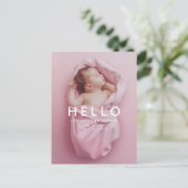 hallo Eenvoudige aankondiging van geboorte via fot (Staand voorkant)