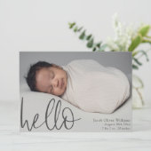 Hallo Eenvoudige Baby Foto aankondiging (Staand voorkant)
