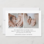 hallo Eenvoudige Baby Foto Modern Birth Aankondiging (Achterkant)