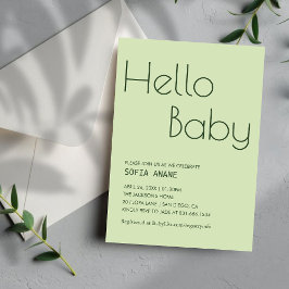 Hallo Eenvoudige Baby Sage Groen Genderneutraal Kaart