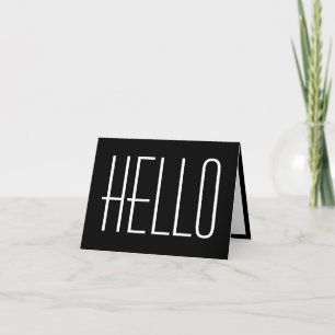 Hallo Eenvoudige Minimalistische Typografie Zwart Kaart