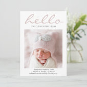 hallo Eenvoudige moderne geboorteaankondiging foto Aankondiging (Staand voorkant)