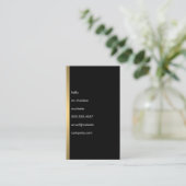 hallo Eenvoudige tekst Faux Metallic Gold Trim Visitekaartje (Staand voorkant)