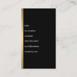 hallo Eenvoudige tekst Faux Metallic Gold Trim Visitekaartje