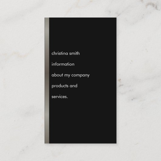 Hallo Eenvoudige tekst Faux Metallic Trim Visitekaartje (Achterkant)