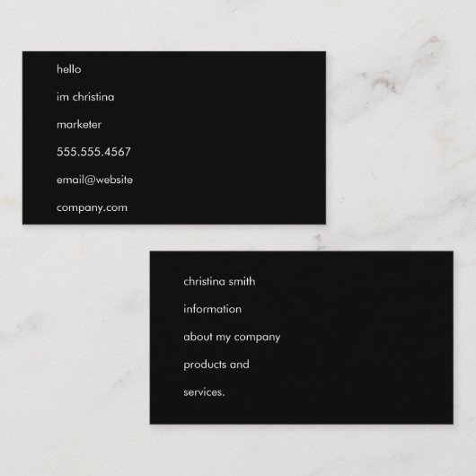 hallo eenvoudige tekst visitekaartje (Voorkant / Achterkant)