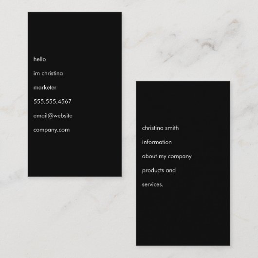 hallo eenvoudige tekst visitekaartje (Voorkant / Achterkant)