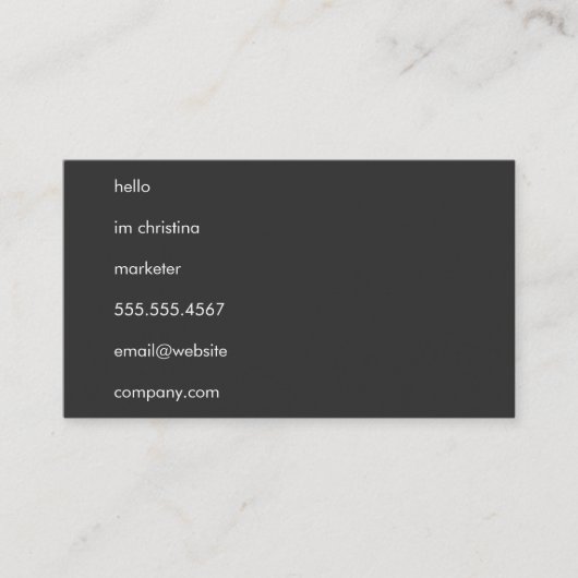 hallo eenvoudige tekst visitekaartje (Voorkant)