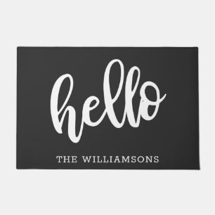 hallo Eenvoudige zwarte en witte persoonlijke fami Deurmat