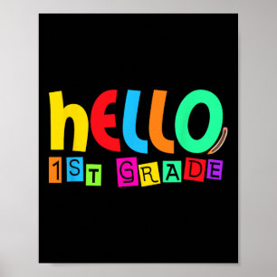 Hallo Eerste 1e Klas Terug naar School Voor Studen Poster