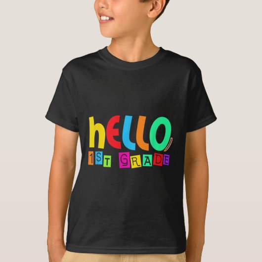 Hallo Eerste 1e Klas Terug naar School Voor Studen T-shirt (Voorkant)