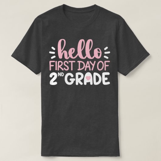 Hallo Eerste dag van 2e klas Team Second Grade Squ T-shirt (Design voorkant)