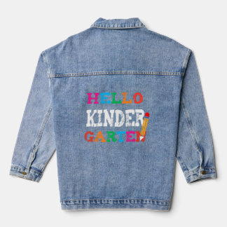 Hallo eerste dag van de kinderopvang denim jacket