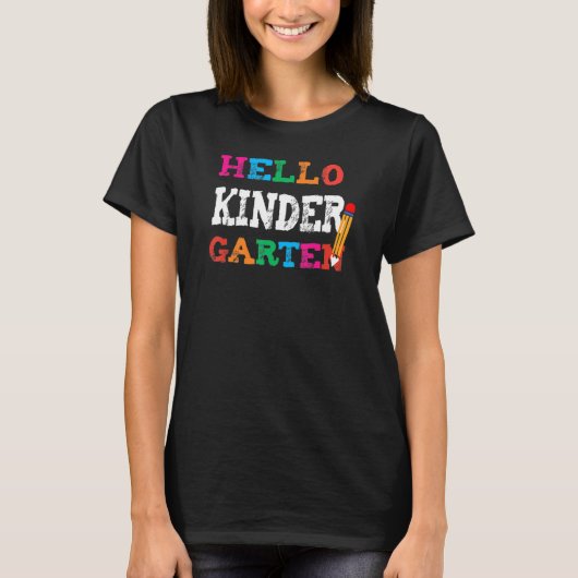 Hallo eerste dag van de kinderopvang t-shirt (Voorkant)