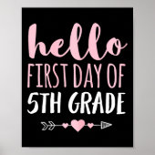 hallo eerste dag van de vijfde graad lerarenopleid poster (Voorkant)