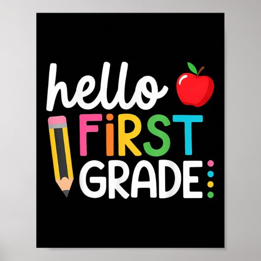 hallo eerste dag van de vijfde klas poster (Voorkant)