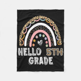 Hallo Eerste Dag Van Graad 5 Leraar Student Pijl Fleece Deken