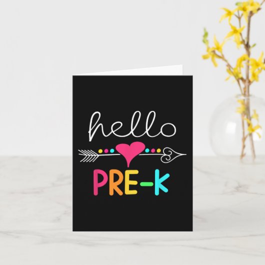 Hallo Eerste dag van Pre-K Kaart (Gele Bloem)