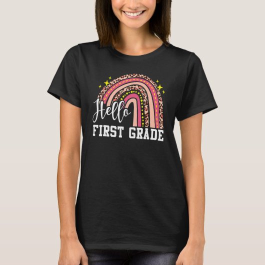 hallo eerste graad 1e graadregenboogluipaard RT T-shirt (Voorkant)