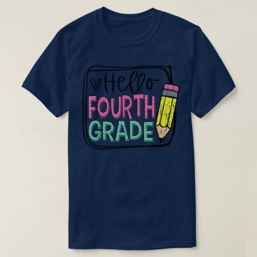 hallo eerste graad 4-daags potlood; gelukkige eers t-shirt (Design voorkant)