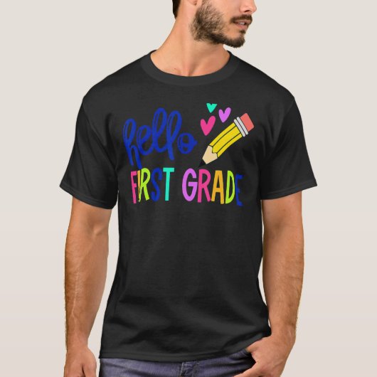 hallo eerste graad eerste dag eerste graad t-shirt (Voorkant)