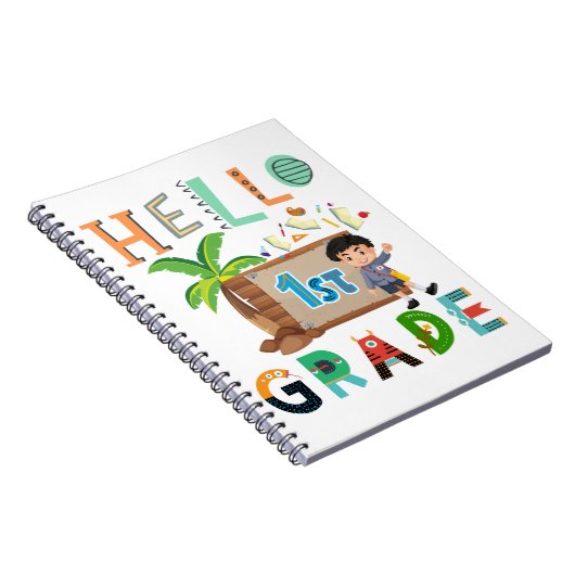 hallo eerste graad eerste dag van het schoolteam notitieboek (Rechterzijde)