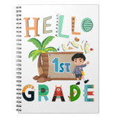 hallo eerste graad eerste dag van het schoolteam notitieboek (Voorkant)