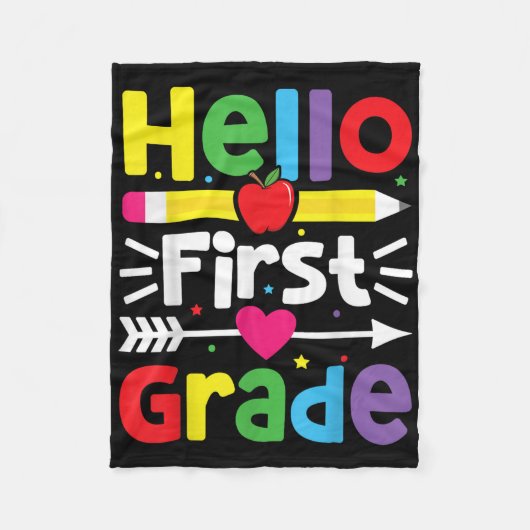 hallo eerste graad eerste graad terug naar schooll fleece deken (Voorkant)
