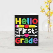 hallo eerste graad eerste graad terug naar schooll kaart (Gele Bloem)