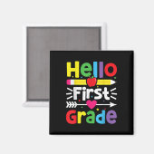 hallo eerste graad eerste graad terug naar schooll magneet (Voorkant / Achterkant)