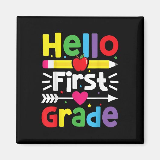 hallo eerste graad eerste graad terug naar schooll magneet (Voorkant)