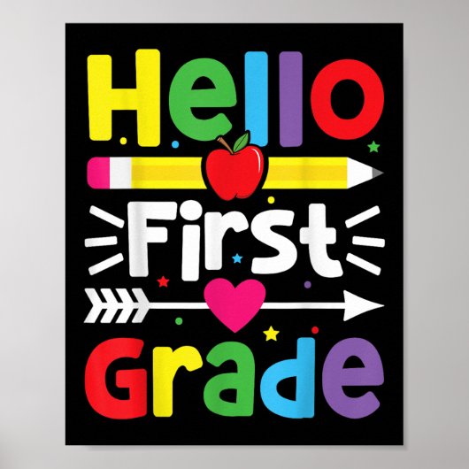 hallo eerste graad eerste graad terug naar schooll poster (Voorkant)