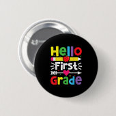 hallo eerste graad eerste graad terug naar schooll ronde button 5,7 cm (Voorkant /achterkant)