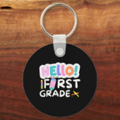 hallo eerste graad eerste graad terug naar schooll sleutelhanger (Voorkant)