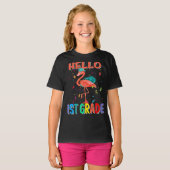 hallo eerste graad flamingo terug naar school t-shirt (Voorkant volledig)