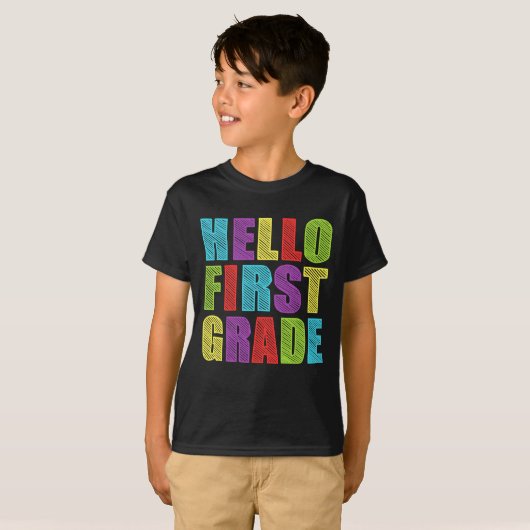 hallo eerste graad Funny 1ste graad terug naar sch T-shirt (Voorkant volledig)