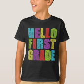 hallo eerste graad Funny 1ste graad terug naar sch T-shirt (Voorkant)