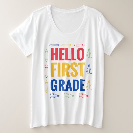 hallo eerste graad grote maat t-shirt (Design voorkant)