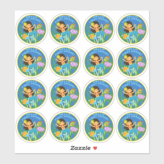 hallo eerste graad! Happy Mermaid Sticker (Vel)