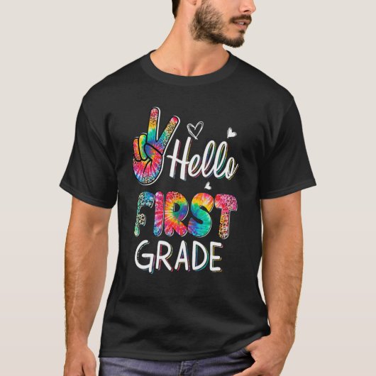 hallo eerste graad kleurstof t-shirt (Voorkant)