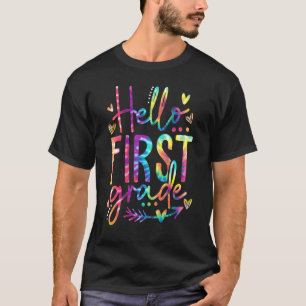 hallo eerste graad kleurstof terug naar school ler t-shirt