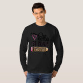 hallo eerste graad roze luipaard potlood terug naa t-shirt (Voorkant volledig)