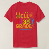 hallo Eerste graad Shirt Fun 1st Grade Terug naar  (Design voorkant)