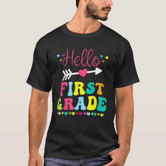 hallo Eerste graad Team 1ste graad terug naar Scho T-shirt (Voorkant)